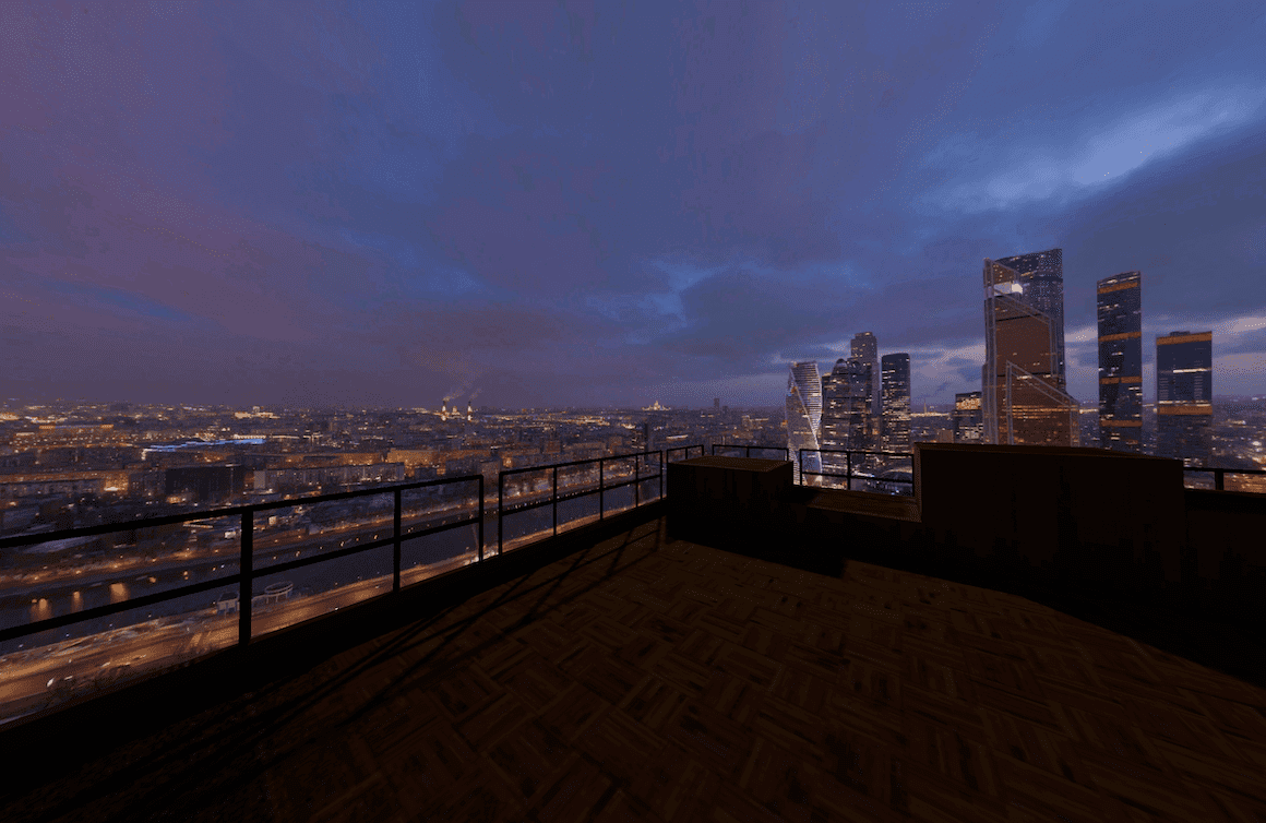 Meta Quest 3 Custom Home Rooftop Barcelona Night Oculus Q